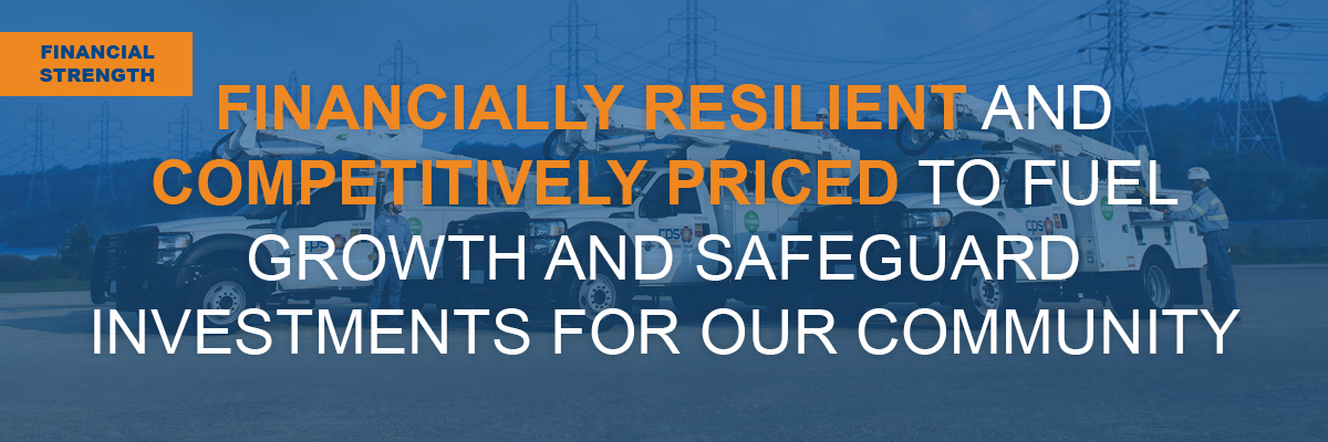 FINANCIAL STRENGTH: FINANCIALLY RESILIENT AND COMPETITIVELY PRICED TO FUEL GROWTH AND SAFEGUARD INVESTMENTS FOR OUR COMMUNITY FINANCIAL STRENGTH: FINANCIALLY RESILIENT AND COMPETITIVELY PRICED TO FUEL GROWTH AND SAFEGUARD INVESTMENTS FOR OUR COMMUNITY